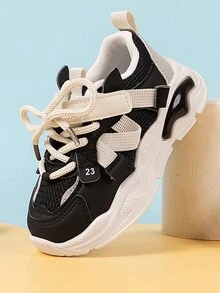 1 Pasang Sepatu Olahraga Anak-Anak Musim Semi/Musim Gugur Terbaru Ultra Ringan untuk Anak Laki-laki dan Perempuan - Hitam - View 6