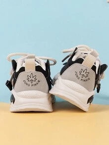 1 Pasang Sepatu Olahraga Anak-Anak Musim Semi/Musim Gugur Terbaru Ultra Ringan untuk Anak Laki-laki dan Perempuan - Hitam - View 4