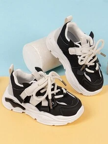 1 Pasang Sepatu Olahraga Anak-Anak Musim Semi/Musim Gugur Terbaru Ultra Ringan untuk Anak Laki-laki dan Perempuan - Hitam - View 3