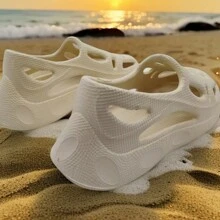 Men's Summer Hollow Out Shoes, Anti-Slip Soft Bottom Sandals With Protective Toe, Thick Sole Beach Slippers For Outdoor And Casual Wear