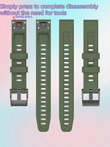 适用于 Garmin Fenix 7/7 Pro/7 Solar/7 Sapphire Solar/6 Gps/6 Pro Gps/6 Sapphire Gps/5/5 Plus、Garmin Forerunner 965/955/945/935 和 Garmin Epix Pro 47Mm 的硅胶快拆腕带。表带接口尺寸为 22Mm，无需工具即可拆卸。 - 複色 - 查看 6