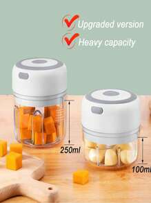 Mini trituradora de ajo eléctrica de 100/250ml, cortador de vegetales, trituradora de Chile, duradera, picadora de ajo, accesorios de cocina con carga USB - Multicolor - Ver 4