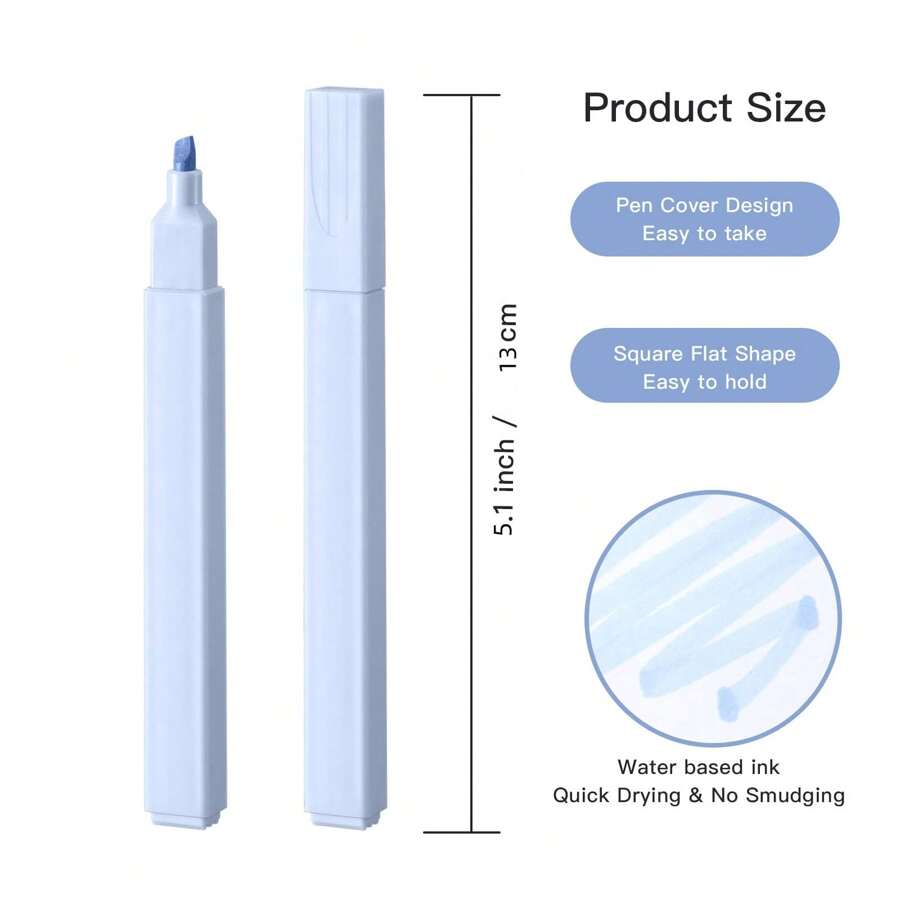 6 Pcs Aesthetic Cute Highlighters Bible Highlighters, Cream Colors Chisel Tip, No Bleed Dry