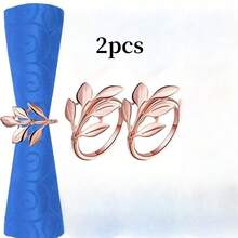 2入/6入/12入葉形創意餐巾環，裝飾餐巾環，適用於生日、農家小屋、婚禮、餐廳、旅館、情人節、宴會、自助餐桌裝飾、派對用品、家庭廚房桌面裝飾 - 彩色 - 查看 18