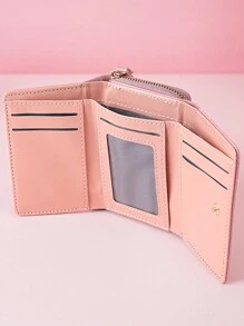 New Embroidered Flower Three-Fold Short Women's Bag Multi-Functional Fashion Handbag Multiple Card Slots Clutch Bag Coin Pink For Women Wallet Purse Wallet Small Wallet