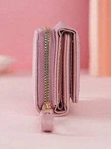 New Embroidered Flower Three-Fold Short Women's Bag Multi-Functional Fashion Handbag Multiple Card Slots Clutch Bag Coin Pink For Women Wallet Purse Wallet Small Wallet