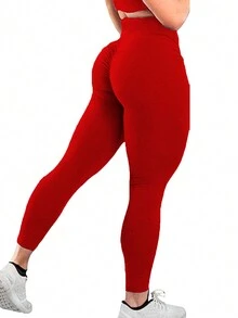 Leggings colombiano Deportivo PUSH UP - Rojo - Ver 2