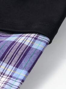 Annil Áo thun dài tay cổ tròn cho bé trai tuổi teen mùa xuân và mùa thu - màu đen - Xem 5