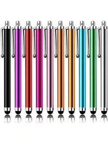 10pcs For Touch Screen Stylus, Pink, Purple, Black, Green, Silver Stylus, Fashion Office Universal Touch Screen Capacitive Stylus, Touch Sensitive Compatible With Kindle, Compatible With IPad, Compatible With IPhone, Compatible With Samsung Gifts For Mother, Family, Friends, Birthday, Holiday Stylus Pen