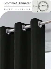 1入組具有隔熱襯裡和塗層的遮光窗簾,適用於客廳、臥室、廚房、浴室、家居裝飾和房間裝飾 - 黑色 - 查看 9