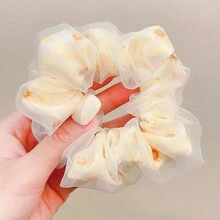 4入組大花印花鬆緊頭帶，可愛的波西米亞風格髮圈，適合日常使用和節日禮物 - 彩色 - 查看 7