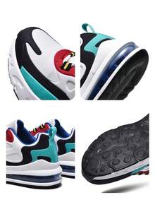 Zapatillas de deporte de malla transpirable, ligeras y con bloqueo de color para hombre, zapatillas de tenis antideslizantes, cómodas y a la moda, elementos de bloqueo de color de estilo clásico, adecuadas para deportes al aire libre, street dance, tenis, ejercicio, footing, fitness, citas, viajes y desplazamientos al trabajo. - Blanco - Ver 8