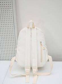 Mochila funcional minimalista para mujeres, adecuada para el transporte diario y los viajes - Blanco - Ver 5