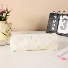 1pc Pencil Case Ins Minimalist Floral,School Supplies For School,Pencil Case Fresh Cute Large Capacity Girls Korean,Pencil Bag,Pencil Pouch Cute, Back To School,Pencil Pouch,School Bag
