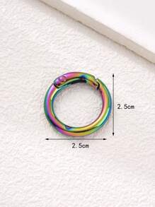 1 件时尚合金彩色电镀圆环开口弹簧夹龙虾扣 DIY 钥匙扣包钩手机链连接器，适用于手工工艺品汽车配件包包饰品学院可爱哥特 Y2k - 彩色 - 查看 3