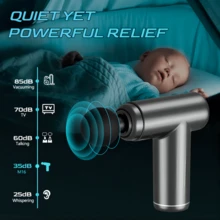 SORUDEL Deep Tissue Muscle Massage Gun Handheld Massager With High Intensity Mini Size For Women And 6 Adjustable Speeds, Professional Massager For Muscle Relaxation And Myofascial Release - Grey - View 3