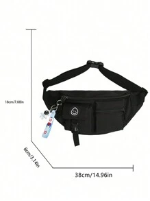 Fashion Casual Crossbody Bag Solid Chest Bag Nylon Minimalist For Travel With Adjustable Strap Fanny Pack Bum Bag Waist Bag Sport College School Shoulder Bag Rider Bag Black Bag Large Capacity Multi-Functional Vacation Side Bags Hip Bag Travel Essentials Holiday Essentials Bag Men Summer Back To School Belt Summer Bag Springbreak Bag Pack Belt Bag School Supplies Gym Bag Purse Side Bags Belts For Students Graduation Small Bag Body Bag Belt Bag For Men - Black - View 6
