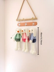 1 pieza Muñeca de peluche de conejo de azúcar, muñeca de conejo de dibujos animados, muñeca de conejo princesa, animal de peluche, decoración del hogar, almohada - Multicolor - Ver 2