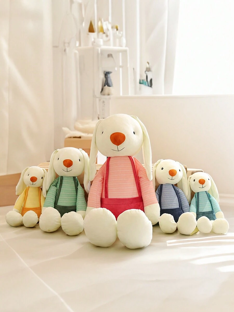 1 pieza Muñeca de peluche de conejo de azúcar, muñeca de conejo de dibujos animados, muñeca de conejo princesa, animal de peluche, decoración del hogar, almohada - Multicolor - Ver 1