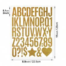 5 Sheet Self Adhesive Glitter Letters Stick On Letters Capital Letter Stickers Alphabet Sticker Letter For Classroom Decor, Office, Business - Multicolor - View 8
