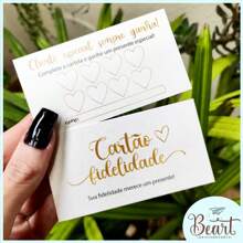 Cartão fidelidade cliente-50 unidades - Dourado - Visão 1
