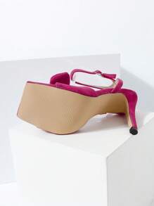 Fashionable And Elegant Women's High Heel Ankle Strap Sandals - Màu Hồng Tươi - Xem 5