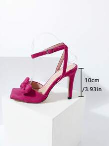 Fashionable And Elegant Women's High Heel Ankle Strap Sandals - Màu Hồng Tươi - Xem 6