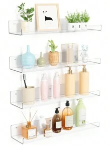 2pcs Transparent Acrylic Wall Mounted Holder Storage Rack For CD/DVD Collection Display