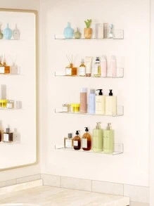 2pcs Transparent Acrylic Wall Mounted Holder Storage Rack For CD/DVD Collection Display