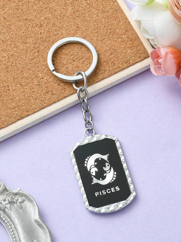Zodiac Series Zinc Alloy Acrylic Keychain, Multiple