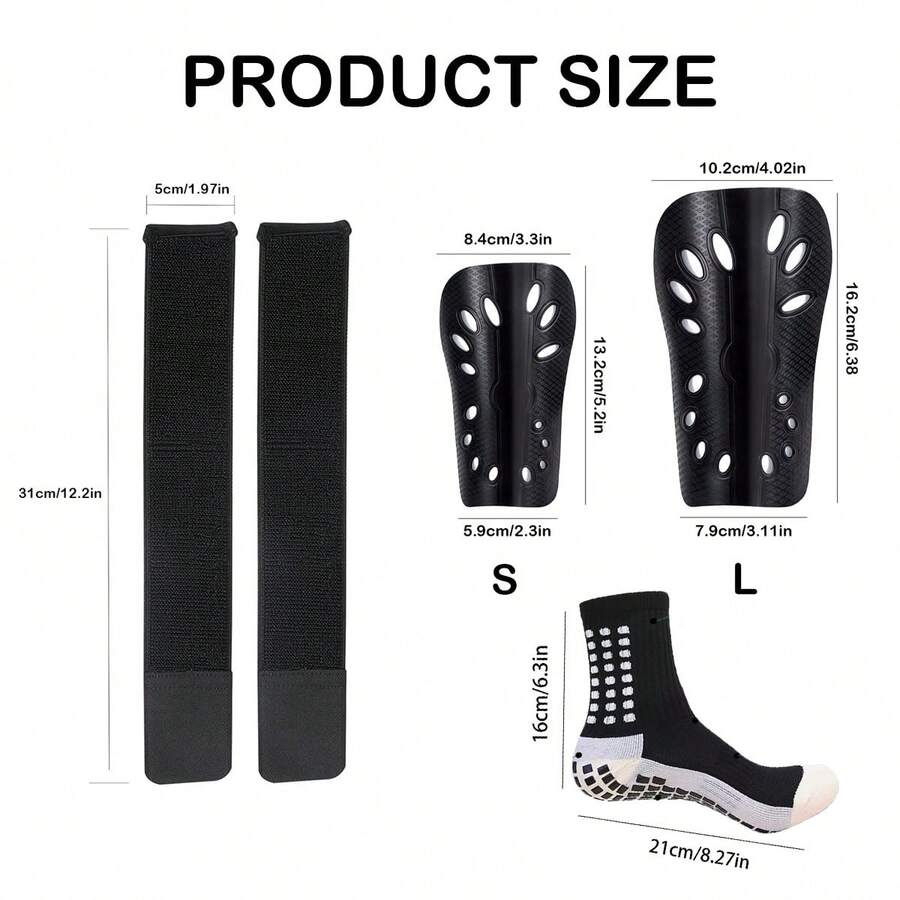1 Set Soccer Grip Socks, Shin Guards, PreCut Sock Sleeves, And Guard