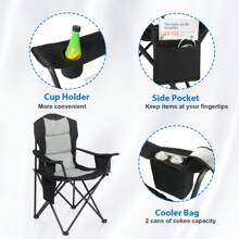 35*22*41in Camping Chair Fishing Chair Folding Chair Black Gray
