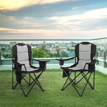 35*22*41in Camping Chair Fishing Chair Folding Chair Black Gray