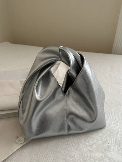 Cloud-Shaped Women's Shoulder Bag With Folded Design, Elegant Hand-Held Clutch Or Shoulder Bag