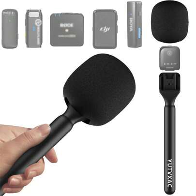 SHIXIONG Soporte de micrófono DJI para Rode Wireless GO II, Compatible con DJI Hollylandia de micrófono inalámbrico de mano, Reducción de ruido eficaz, adecuada para bodas, calles y entrevistas breves en vídeo