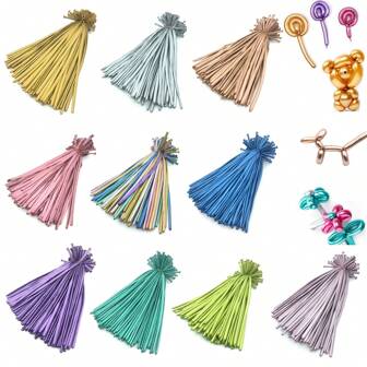 10/20/30/50/100 个 260 个金属长气球，金色银色 DIY 动物花朵魔法金属乳胶气球用于绑气球拱门婚礼订婚节日派对生日装饰，圣诞节