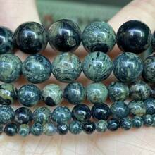 1 hebra de cuentas redondas sueltas de Rhyolite Jasper natural para la fabricación de joyas. Accesorios de pulseras DIY de 4-12 MM y 15" al por mayor.