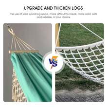Boho Macrame Hammock, Portable Cotton Hammocks Hanging Swing With Elegant Tassels 300LBS Weight Capacity For Indoor Outdoor Patio Backyard Porch Patio Beach Wedding Decor - 薄荷綠 - 查看 4
