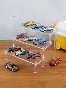1 pièce Support d'affichage de modèle de voiture de bureau en acrylique transparent, étagère en acrylique transparent pour organiser les figurines, support d'affichage à étages pour poupées, vitrine d'organisation de décoration de bureau