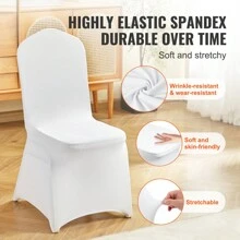 30Pcs Stretch Spandex Folding Chair Covers, White Universal Fitted Chair Cover, Removable Washable Protective Slipcovers, For Wedding, Holiday, Banquet, Party, Celebration, Dining