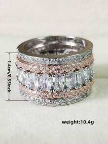 1 PC Elegant Cubic Zirconia Ring For Women For Wedding Engagement Party Jewelry Valentine's Day Gift
