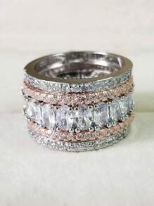 1 PC Elegant Cubic Zirconia Ring For Women For Wedding Engagement Party Jewelry Valentine's Day Gift