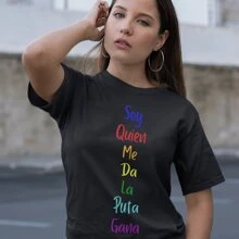 Camiseta Soy Quien Me Da La Put@ Gana para mujer Orgullo Gay Pride LGBT - Negro - Ver 1