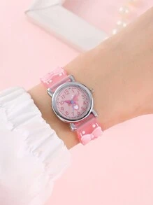 Cartoon Heart Bowknot Design Student Quartz Electronic Watch