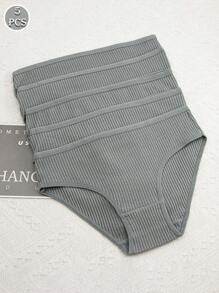 5件套女士麻绿色纹理舒适性感比基尼内裤 - 霧霾藍 - 查看 1