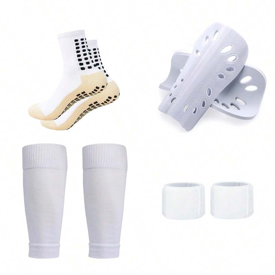 1 Set Soccer Grip Socks, Shin Guards, PreCut Sock Sleeves, And Guard