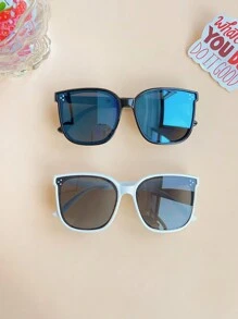 2/3/4件装 男女童可爱漂亮方形豹纹框 儿童时尚眼镜 - 彩色 - 查看 15