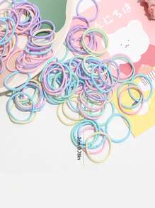 50个/包 2厘米弹力发圈，女孩橡皮筋，迷你装饰发圈，可爱发饰，适合购物和造型 - 彩色 - 查看 5