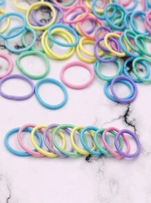 50个/包 2厘米弹力发圈，女孩橡皮筋，迷你装饰发圈，可爱发饰，适合购物和造型 - 彩色 - 查看 4