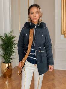 Women Trench Coats - 黑色 - 查看 4